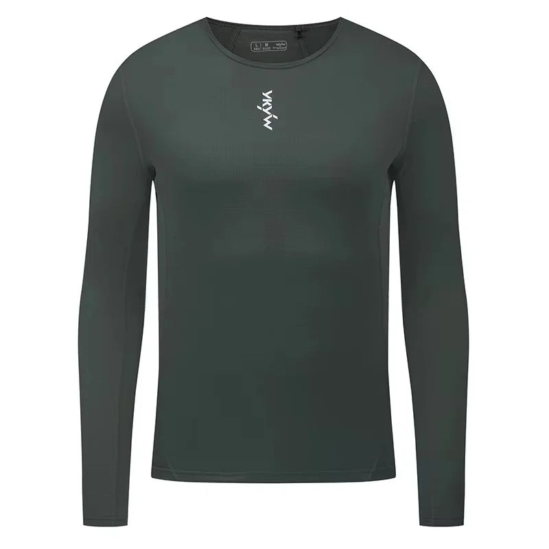 YKYWBIKE Men Cycling Base Layer Winter Autumn Warm Long Sleeve Road Bike Shirt Bicycle Undershirt  MTB Thermal Riding Jersey