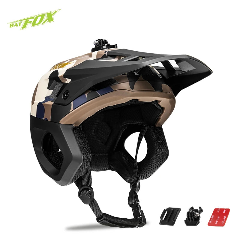 BATFOX Men's Bicycle Helmet BMX Off-road Downhill Lightweight Safety 3/4 Helmet Cap Summer Motorcycle Enduro Helmet CE/EN1078