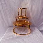 Gold Metal Cake Stand Set Round or Square Dessert Display Pedestal, 2pcs/3pcs or Single