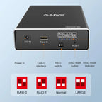 MAIWO Mobile Hard Disk Box RAID Disk Array Dual Bay 2.5'' Solid-state Mechanical Serial Port External Box with Protective Cover