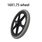16x1.75 Solid Wheelchair Rear Tire with Hub for 16 Inch Wheel, 1pc