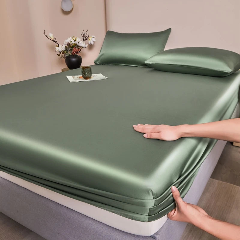 Mulberry Silk Fitted Sheet Natural Silk Bed Cover Queen King Size Bed Cover Customized Size Luxury High-End Silk Bedding Sheets
