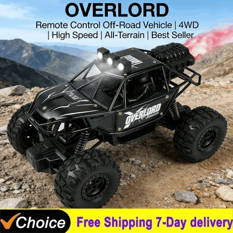 Upgraded PRO Off-Road 4WD RC Off Road Truck 1:16 Scale RC Car with Headlights 2.4G Remote Control Toy Gift for Kids Outdoor Play