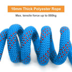 15M/25M/35M Outdoor Static Rope Tomshoo 10mm Climbing Rope for Fire Rescue Safety Escape Climbing Attachment Rugged and Safe