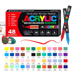 High Quality Acrylic Paint Pens Markers Set Brush Tip Paint Marker For Rock Painting Wood Canvas Stone Christmas Gift DIY Crafts
