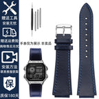 Retro Genuine Leather Watchband For Casio AE1200 AE1300 A158W/A168 W-216H Vintage Watch Strap convex mouth Men's Bracelet 18MM