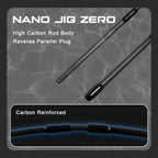 Mifine Nano Jig Zero travel spinning fishing rod 4pc solid tip 0.2-0.8g 1.68m/1.83m