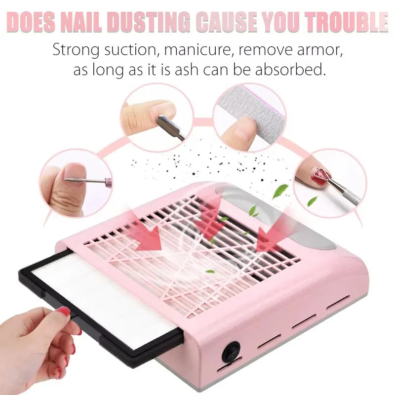 Professional Powerful Nail Duster Exhaust Fan for Nail Art Vacuum Collector Gel Nail Duster for Nail Art Salon Equipment