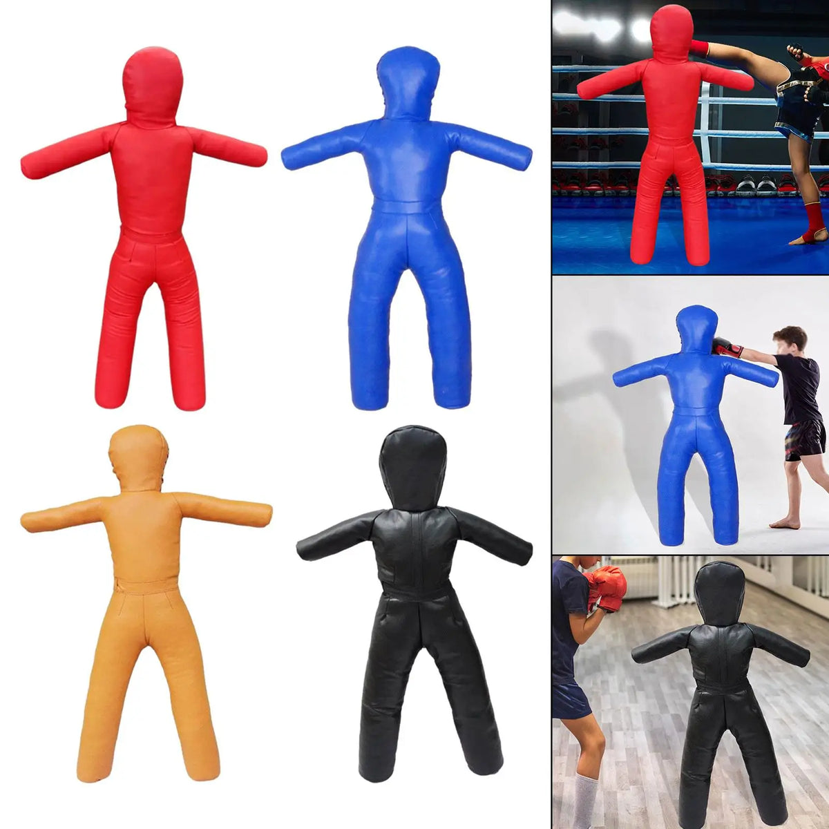 Grappling Training Dummy Boxing Equipment Unfilled Mannequin Sturdy Multiuse Kickboxing Training Prop PU Leather 130cm