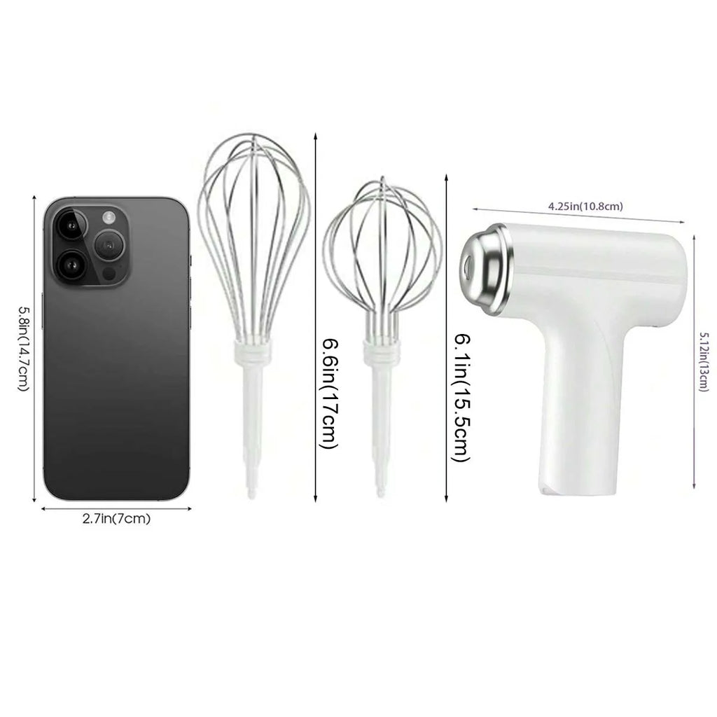 Electric Egg Beater Wireless Electric Food Mixer Handheld Mixer with 3 Speed Settings Baking Dough Cake Cream Milk Whisk