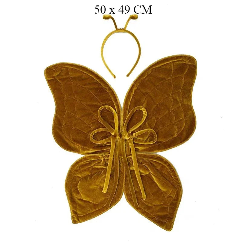 Vintage Velvet Butterfly Wings Forest Photography Props for Children's Birthday and Christmas Celebration
