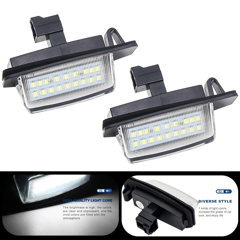 LED License Plate Light Rear Number Plate Lamp, White, for Mitsubishi Outlander Lancer