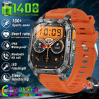 Rugged Military 1400mAh Battery Smart Watch Fitness Tracking IP68 Waterproof Tactical Sports Flashlight 2026 New Men Smartwatch