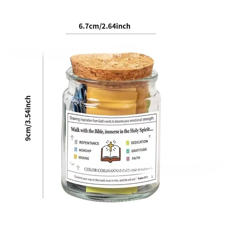Bible Verse Jar in Glass Jar, Spanish/English Scripture Notes, 1pc, Optional Gift Box