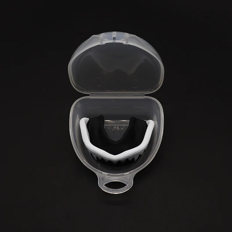 Sports Mouth Guard EVA Slim Fit Teeth Protector for Boxing MMA Football Rugby - Black