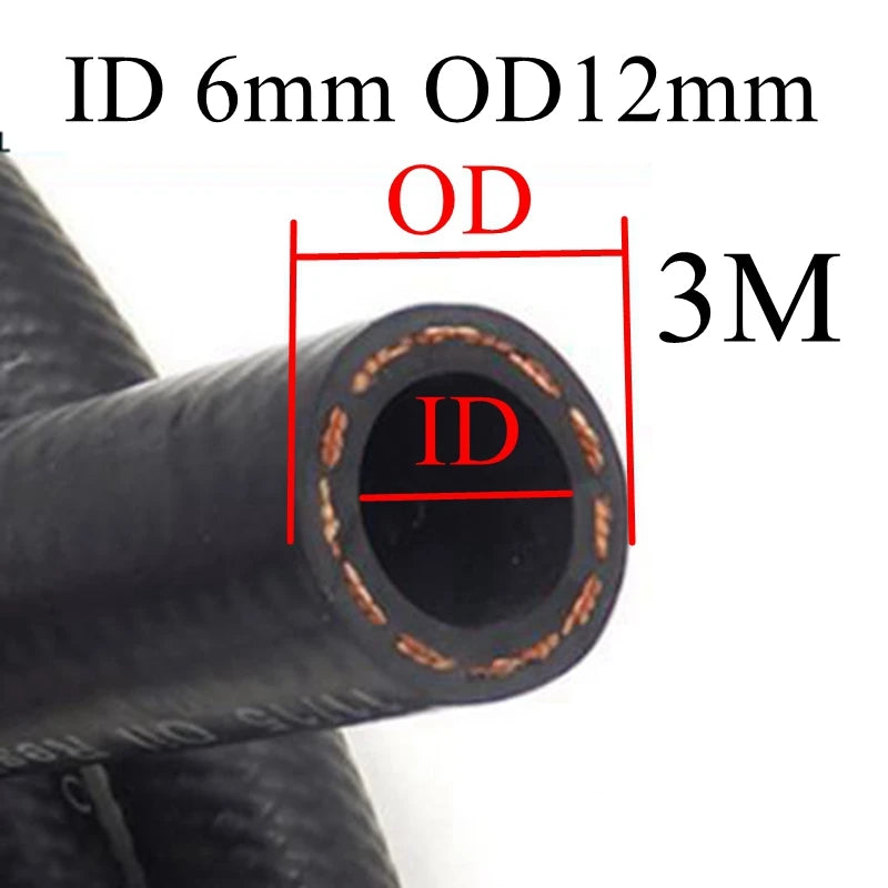Car fuel line hose for fuel transfer, 1m or 3m length, 3-16mm ID options