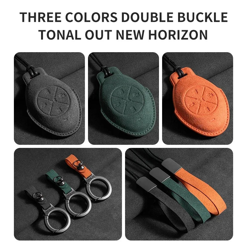 Suede Leather Car Key Case for Xiangpeng Xpeng P5 P7 G3 G6 G9  X2 N5 F30 H93 X9 2019 2020 2021 2022 2023 Remote Fob Shell Case