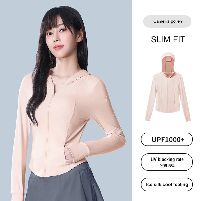 GOLDEN CAMEL Cape Sun Protection Clothing Anti-ultraviolet Breathable Ice Silk Quick-drying Skin Tights Sun Protection Jacket
