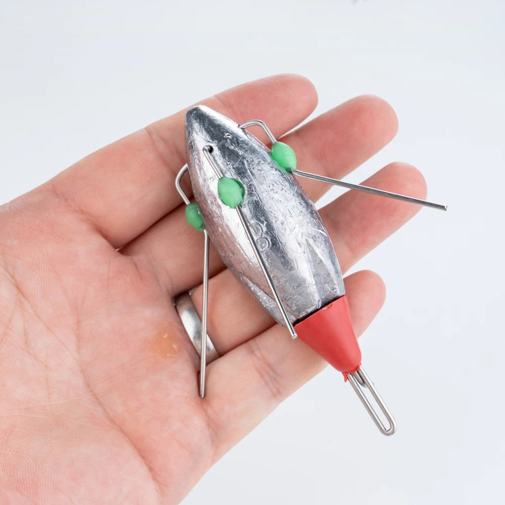 3Pcs Sputnik Fishing Sinker 3oz-8oz Surf Fishing Weight with Glow Bead Fast Sinking Casting Sinkers Catfish Beach Spider Weights