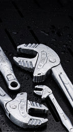 Self-Locking Spring Ratchet Wrench Motorcycle Repair Heavy-Duty Adjustable Crab Claw Wrench for Motor – Extra-Large Jaw Opening