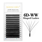 Wholesale MASSCAKU 10cases/lot 0.07mm Thickness Waterproof W Design Eyelashes Wispy Handmade Premade Volume Fans Eyelash Bundles
