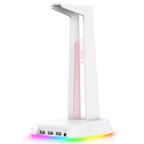 ONIKUMA Headphone Stand With RGB Light Headset Holder With 3*USB Ports & 3.5mm Headphone Jack For PC Gamers