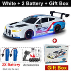 4WD RC Drift Car With LED Light 2.4G Radio 20KM/h High Speed Remote Control Racing Cars Vehicle Model Toy Gift for Boy Girl Kid