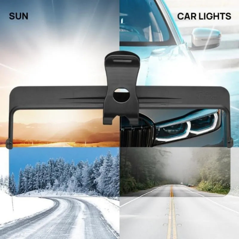 Universal Car Sun Visor With Polarized Glare Protection Driver's Anti-Glare Mirror Visor Portable Foldable Car Visor