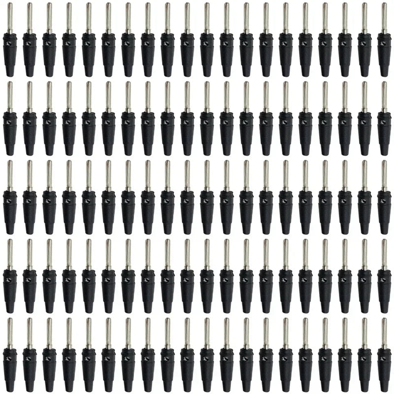 20/100Pcs 4mm Banana Plug Connectors Black And Red High Current Insulated Shrouded Stackable Connector Screw Connection