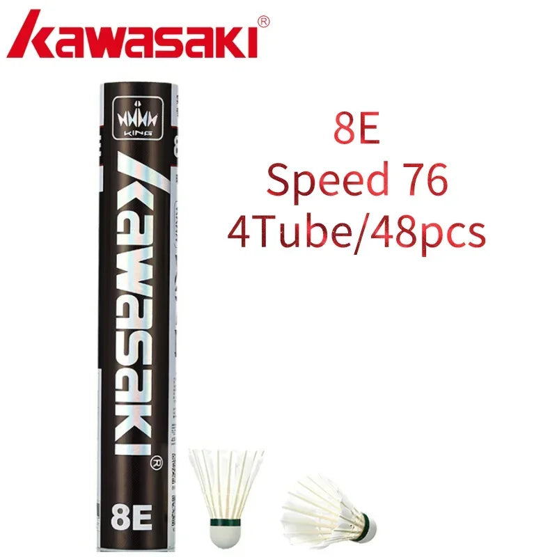 Kawasaki Badminton Shuttlecock Feather for Clubs&Training KING 8E/10E Goose Feather Badminton Ball Durable Shuttlecock Badminton