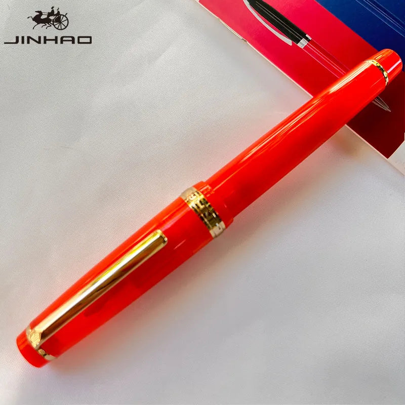 Jinhao 82 Fountain Pen Golden Clip EF/F/M Nib Acrylic Ink Pen Luxury Writing Pens for Stationery Business Office School Supplies