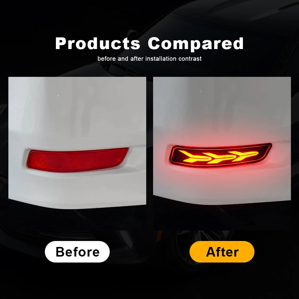 For Toyota Corolla Altis 2014 2015 2016 2017 2018 Drive Brake Turn Signal lamps Dynamic LED Rear Bumper Reflector light