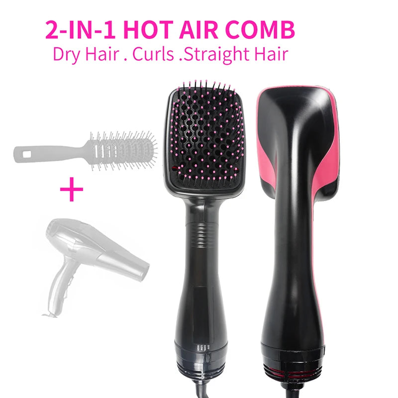 One Step Hot Air Brush Hair Dryer & Straightening Brush, Black, AU/EU/UK/US Plug