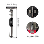 Titan Safety Razor for Men, Metal Handle, Replaceable Blade, Black/Blue/Silver