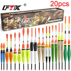 FTK Fishing Float Set 20pcs Vertical Buoy Lure Float Accessories, Multi-Function