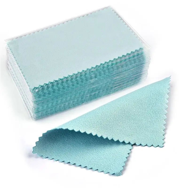10Pcs/pack Multi Size Silver Polishing Cloth Jewelry Cleaning Anti Tarnish Reusable Soft Wiping Cloth Keep Jewelry Shining Tools