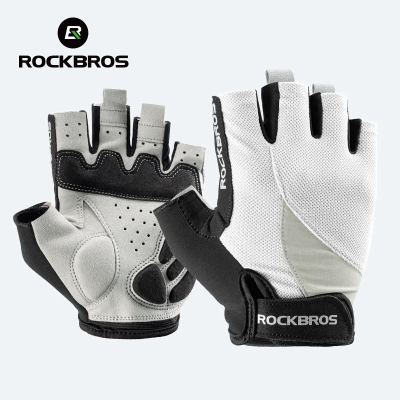 ROCKBROS Half Finger Bike Gloves MTB Road Spring Summer Breathable Shorts Bicycle Gloves Men Women Gel Padded Cycling Gloves