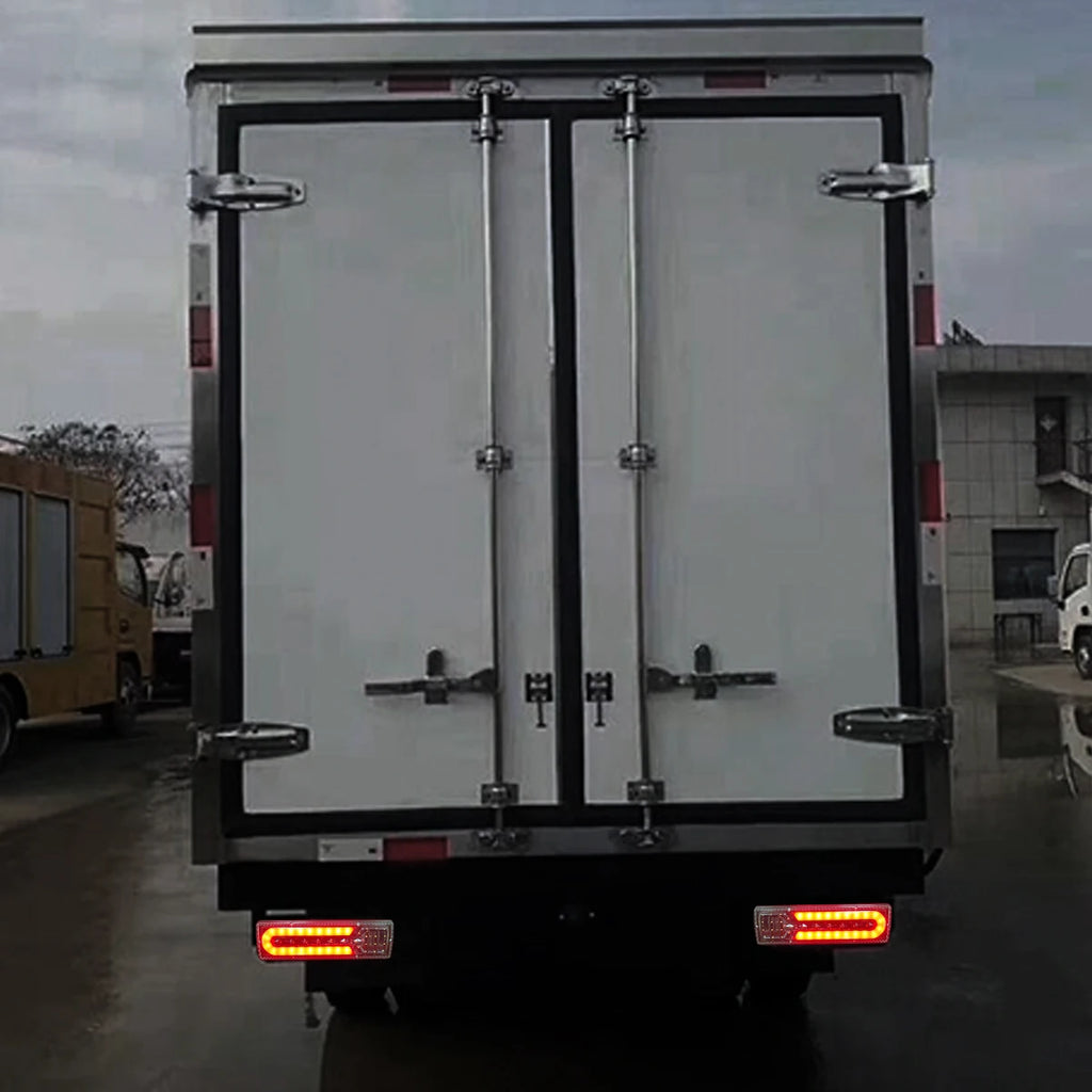 2Pcs LED taillights turn signals brake lights and reversing lights suitable for trucks buses tractors lorries pickups and RVs