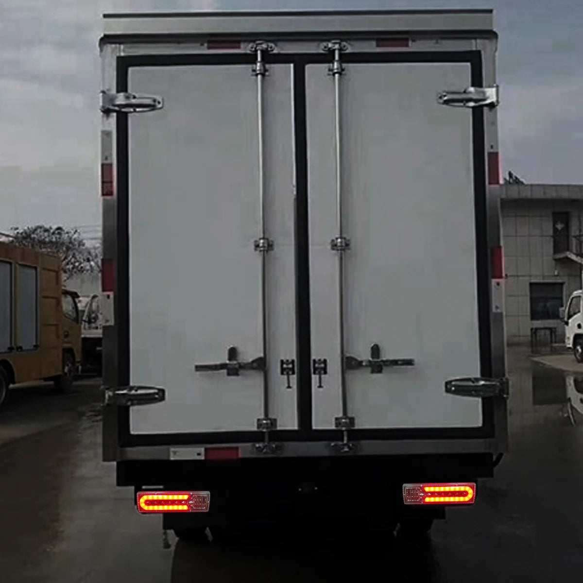 2Pcs LED taillights turn signals brake lights and reversing lights suitable for trucks buses tractors lorries pickups and RVs