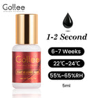 Gollee 0.5-1s Fast drying lashes glue Latex-free Eyelash Extensions Glue 5ml Professional Waterproof eyelash extension supplies