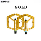 TANKE MTB Bike Pedals Aluminum Alloy Non-Slip Platform 10 Pins/Side with Bearings, Colors