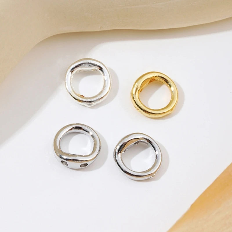 20 pcs Elegant Double Hole Linking Circles Sophisticated Craft Rings Connector Rings with Two Holes for Jewelry Assembly F0S4