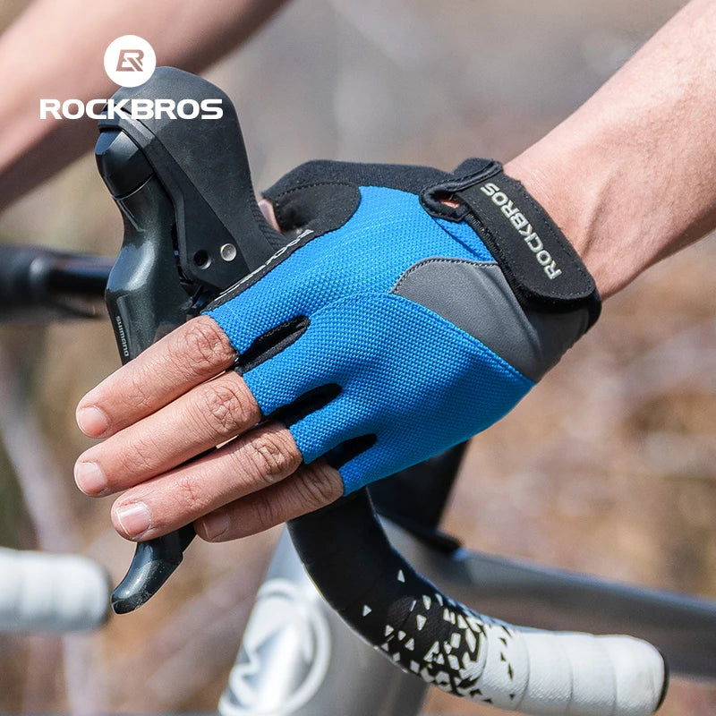 ROCKBROS Half Finger Bike Gloves MTB Road Spring Summer Breathable Shorts Bicycle Gloves Men Women Gel Padded Cycling Gloves