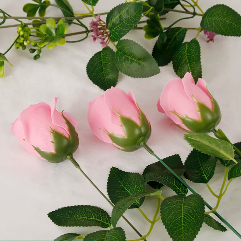 50pcs/lot Artificial Flower Roses Heads Dia4.5cm Beauty Wedding Valentine's Day Gift Roses Bouquet Home Party Decoration Flowers