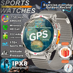 2026 New Outdoor GPS Sports Smartwatches Men Compass 5ATM Waterproof 24/7 Health Monitoring Chat GPT Bluetooth Call Smart Watch