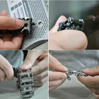 Stainless Steel Multitool Bracelet Tread Link Bolt Driver, Black or Silver, 2.5-3cm