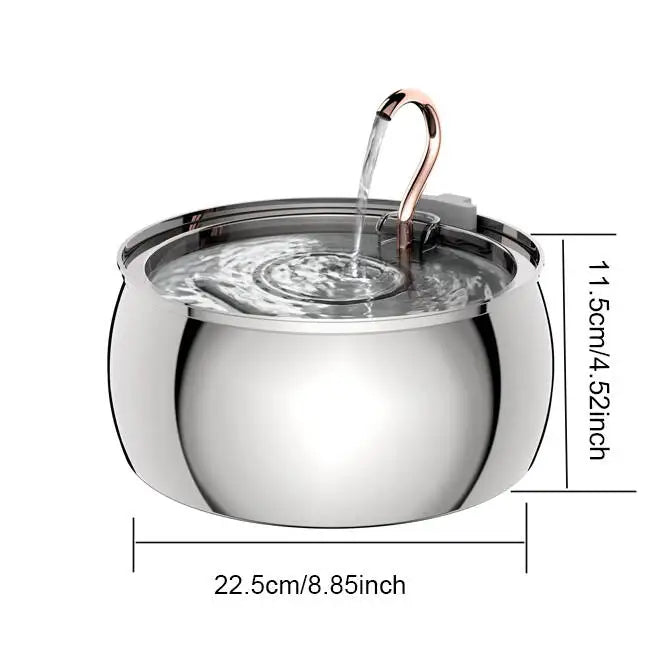 4L Stainless Steel Pet Cat and Dog Drinking Fountain Ultra-Silent Water Pump Suitable for Multiple Pet Drinking Bowls