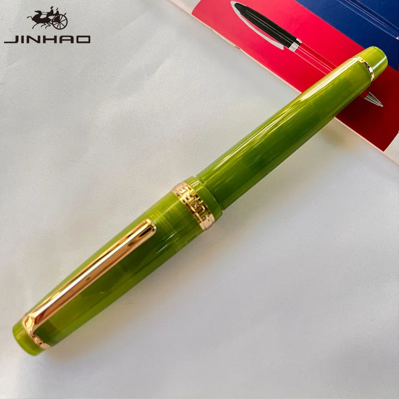 Jinhao 82 Fountain Pen Golden Clip EF/F/M Nib Acrylic Ink Pen Luxury Writing Pens for Stationery Business Office School Supplies