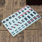 Chinese Numbered Mahjong Set 144 Tiles Mah-Jong Set Portable Chinese Toy with Box Fiber board Mahjong Board Game for fun Camping