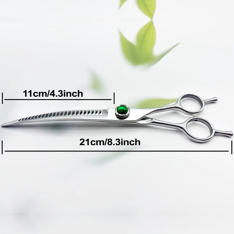 wingsbro 8/7 inch Pet Grooming Scissors,Dog Curved Scissors ,Pet Curved Thinning Scissors,Dog Shark Scissors